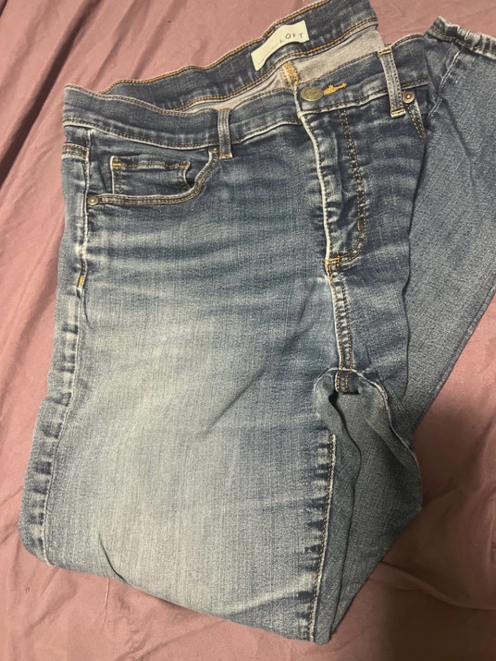 LOFT Light Blue Modern Skinny Jeans – Faded Stretch Denim